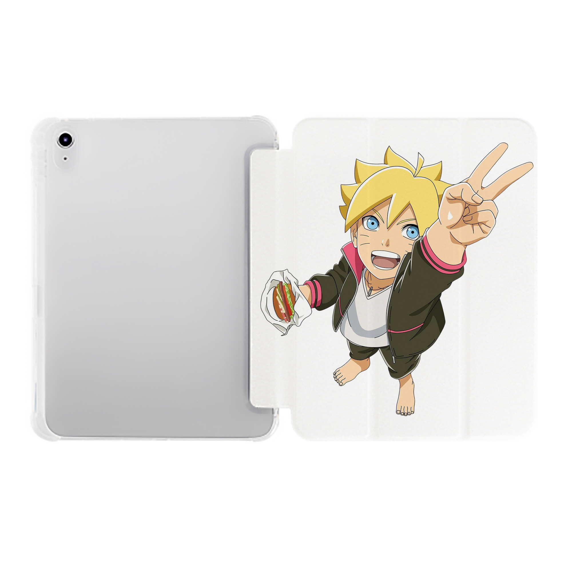 （画像用） NARUTO -ナルト- うずまき ボルト Uzumaki Boruto IPad ケース ペン収納付き 三つ折りスタンド PUレザー×シリコン 対応機種9.5/10.5/10.9インチ